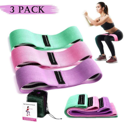 Set 3 bandas de resistencia para gluteos y piernas