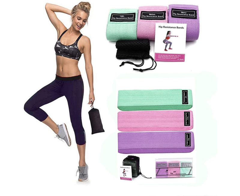 Set 3 bandas de resistencia para gluteos y piernas
